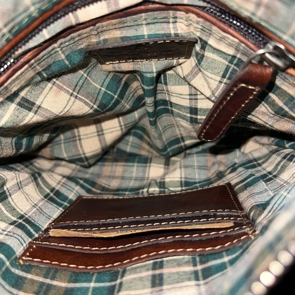 Wild West Classic Brown Leather Messenger Bag. Made in Losangeles